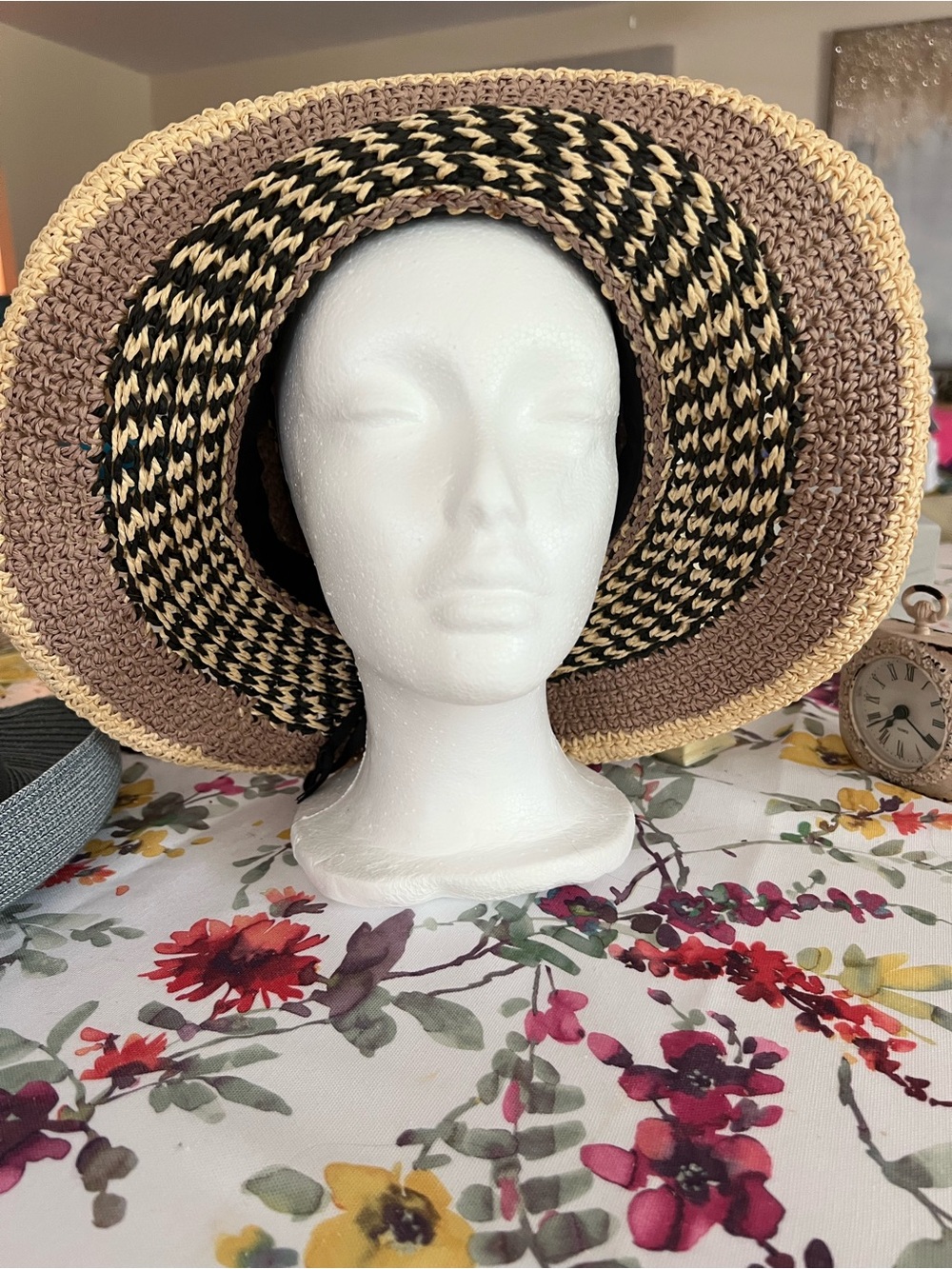 Multi-Woven Adjustable Straw Sun Hat for Gardening, Beach or Strolls